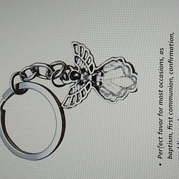 Phaeton Silver Tone Guardian Angel Charm Keychain 1 x 3 1/4 inch total w keyring - Picture 5 of 9